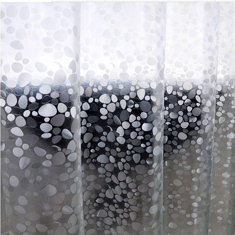 Ghooss 72 Wide x 72 Long Inch Shower Curtain Liner, EVA 3D Cobblestone Shower Curtain with Bottom Magnets, Standard Size Shower Liner - Image 2